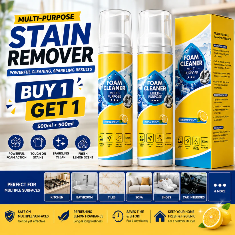 🚨 FINAL DAY: Buy 3 Get 3 FREE! Ultimate Car & Kitchen Foam Cleaner 🚗🍳