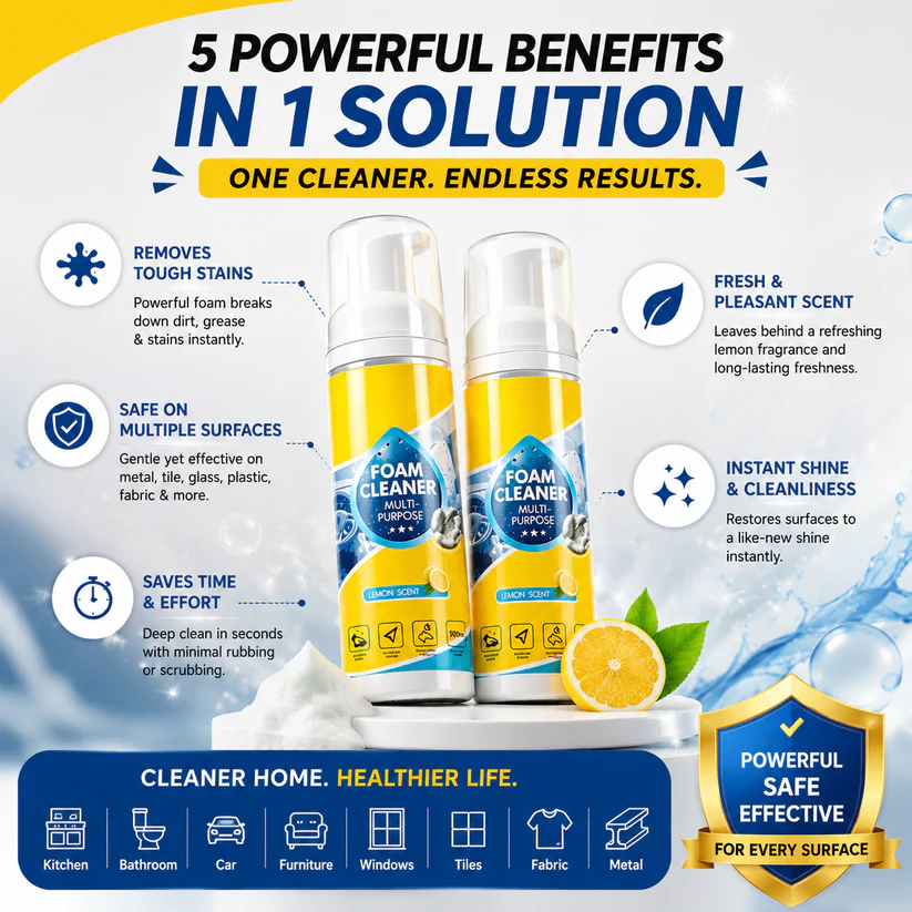 🚨 FINAL DAY: Buy 3 Get 3 FREE! Ultimate Car & Kitchen Foam Cleaner 🚗🍳