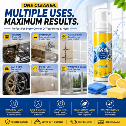 🚨 FINAL DAY: Buy 3 Get 3 FREE! Ultimate Car & Kitchen Foam Cleaner 🚗🍳