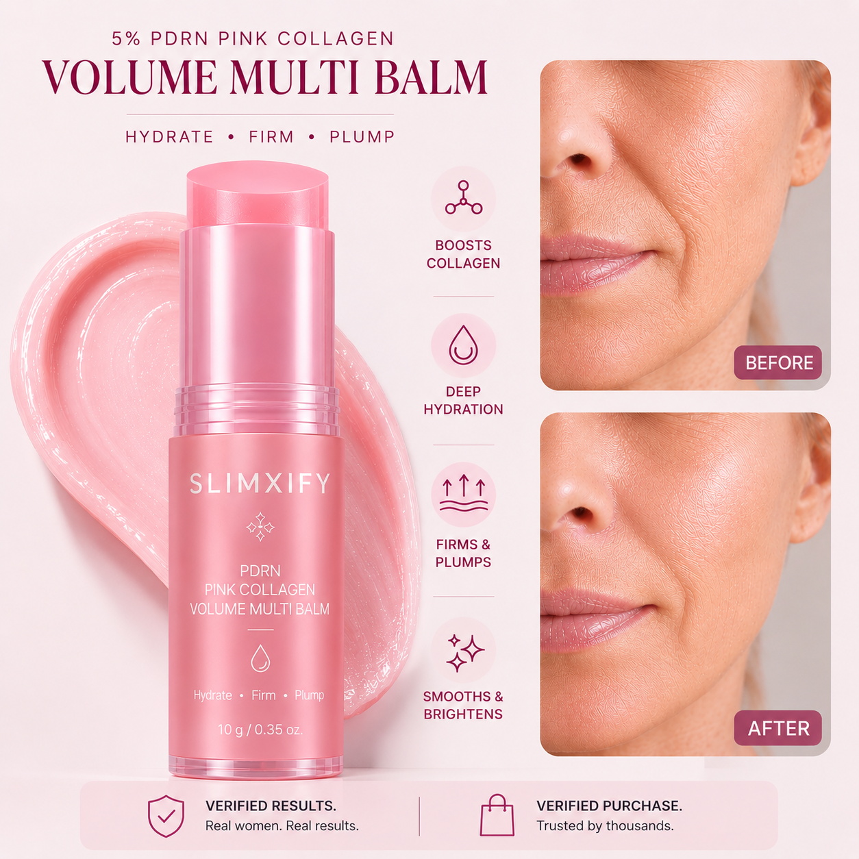 🔥LAST DAY 60% OFF Slimxify Korean Pink CollagenVolume Multi Balm