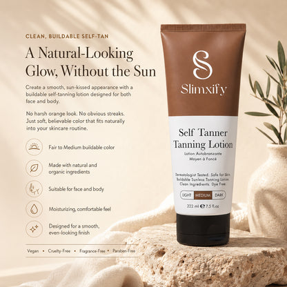 🔥Slimxify® Self Tanner Body Lotion 🌞 Best Gradual Natural Bronzed Sunless Hydrating Streak Free Tanning Glow
