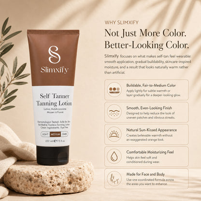 🔥Slimxify® Self Tanner Body Lotion 🌞 Best Gradual Natural Bronzed Sunless Hydrating Streak Free Tanning Glow