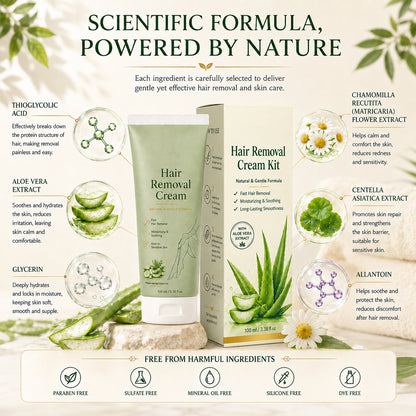 SlimXify™ Natural Gentle Hair Removal Cream | For Women & Men, Sensitive Skin