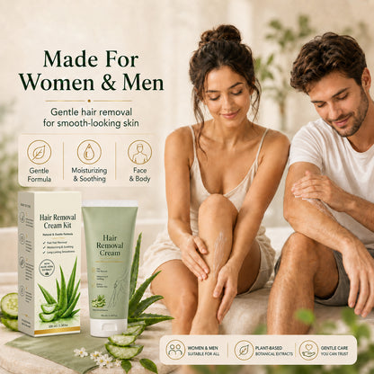 SlimXify™ Natural Gentle Hair Removal Cream | For Women & Men, Sensitive Skin