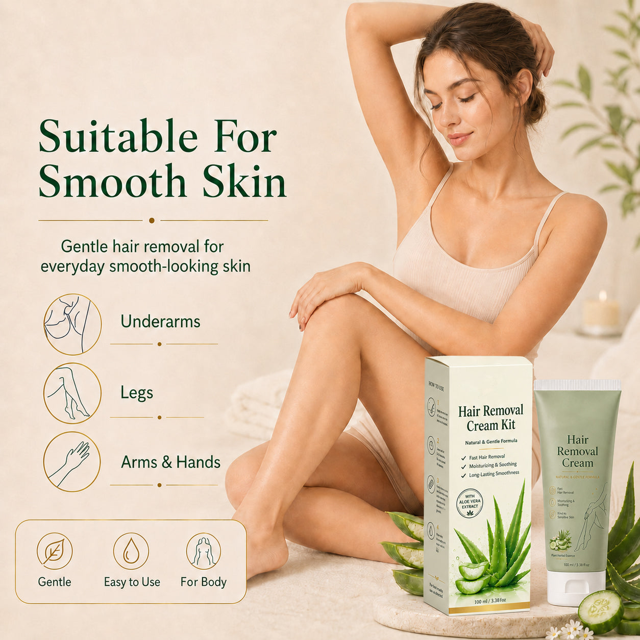 SlimXify™ Natural Gentle Hair Removal Cream | For Women & Men, Sensitive Skin