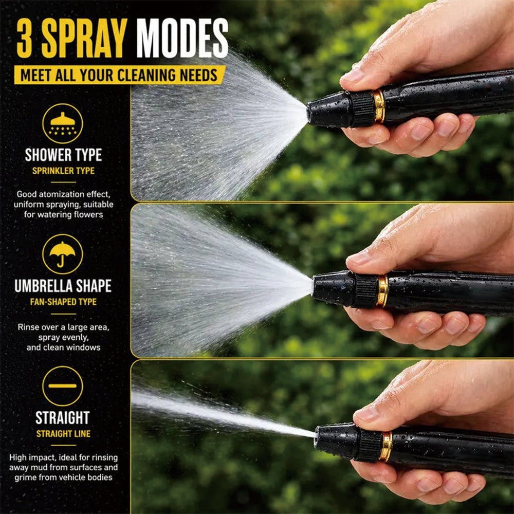 Heavy Duty Hose Nozzle with Adjustable Spray Patterns for Car Washing and Garden Watering