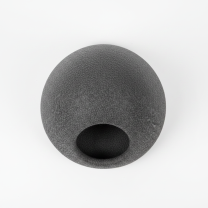 Top-down bird's eye view of felt cat cave pod bed