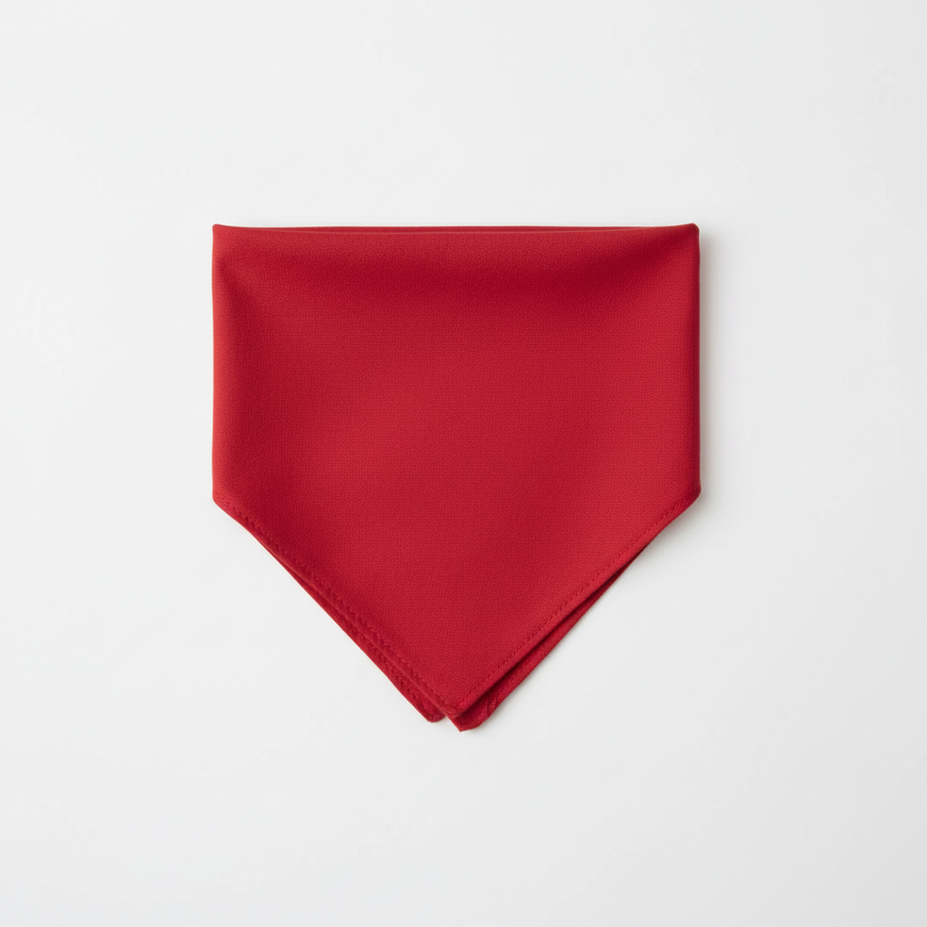 Variant 1 – Red cotton pet bandana, flat lay
