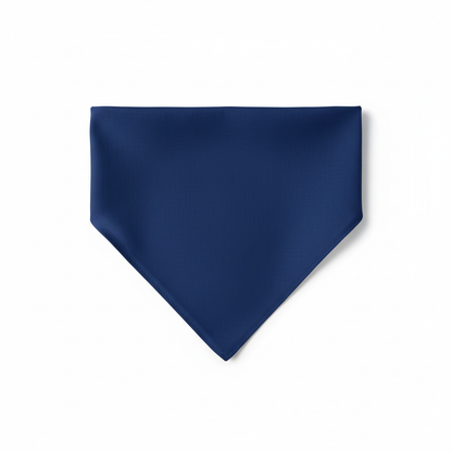 Variant 2 – Navy Blue cotton pet bandana, flat lay