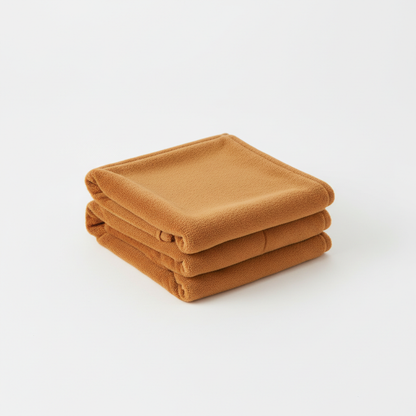 Variant 1 – Caramel Brown soft fleece pet blanket, folded